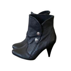 El Cuero Women's Black Leather Ankle Boots Size 35